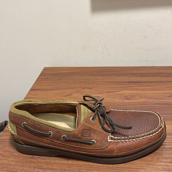 Sperry Topsider Mako Canoe Moc Boat Shoe in Amaretto Leather. Size 13W. - Picture 2 of 9
